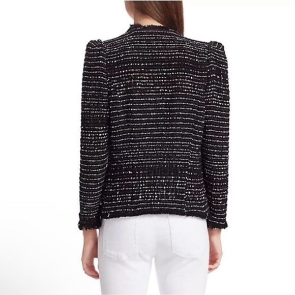 IRO Diana Black Tweed Puff Sleeve Open Jacket - Picture 6 of 11